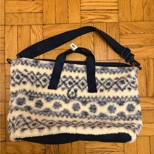 VS Pink Navy and Cream Tote Bag Weekender